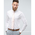 Skinny Sateen Shirt in White with Pink Tie Save Shirt